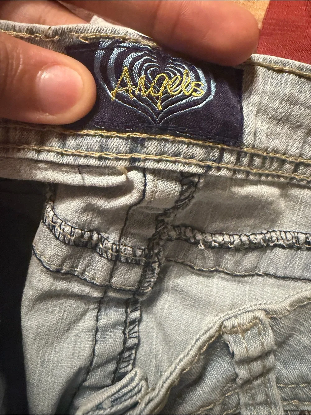 Vintage Y2K Angels Light Wash Denim Mini Skirt - Picture 3 of 4